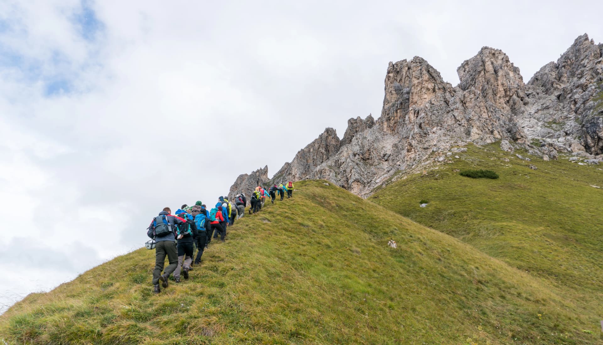 guided hike in the dolomites