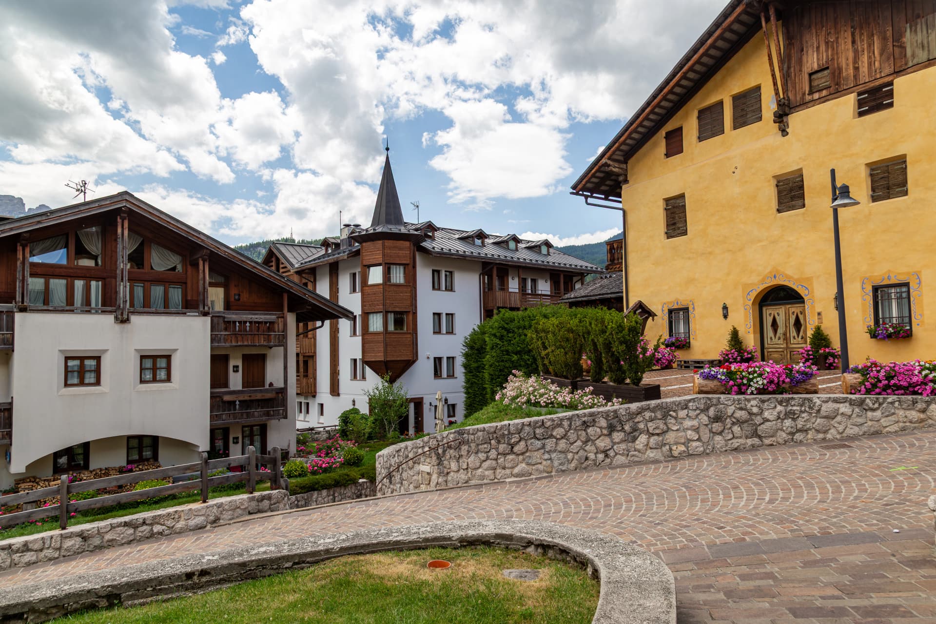 Cortina d'Ampezzo city in Dolomites mountain . Italy.