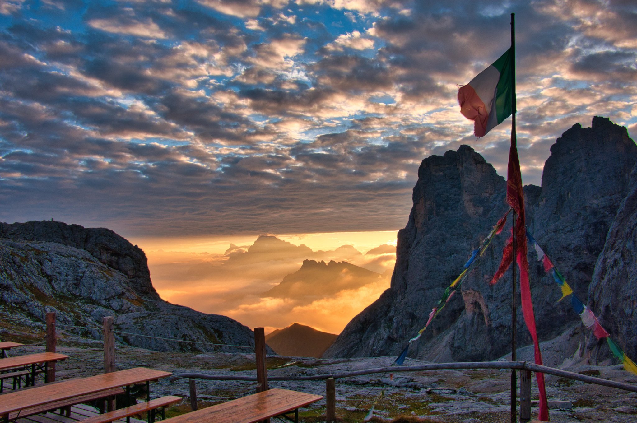Sunrise at Rifugio Mulaz, Alta Via 2, Dolomites, Italy