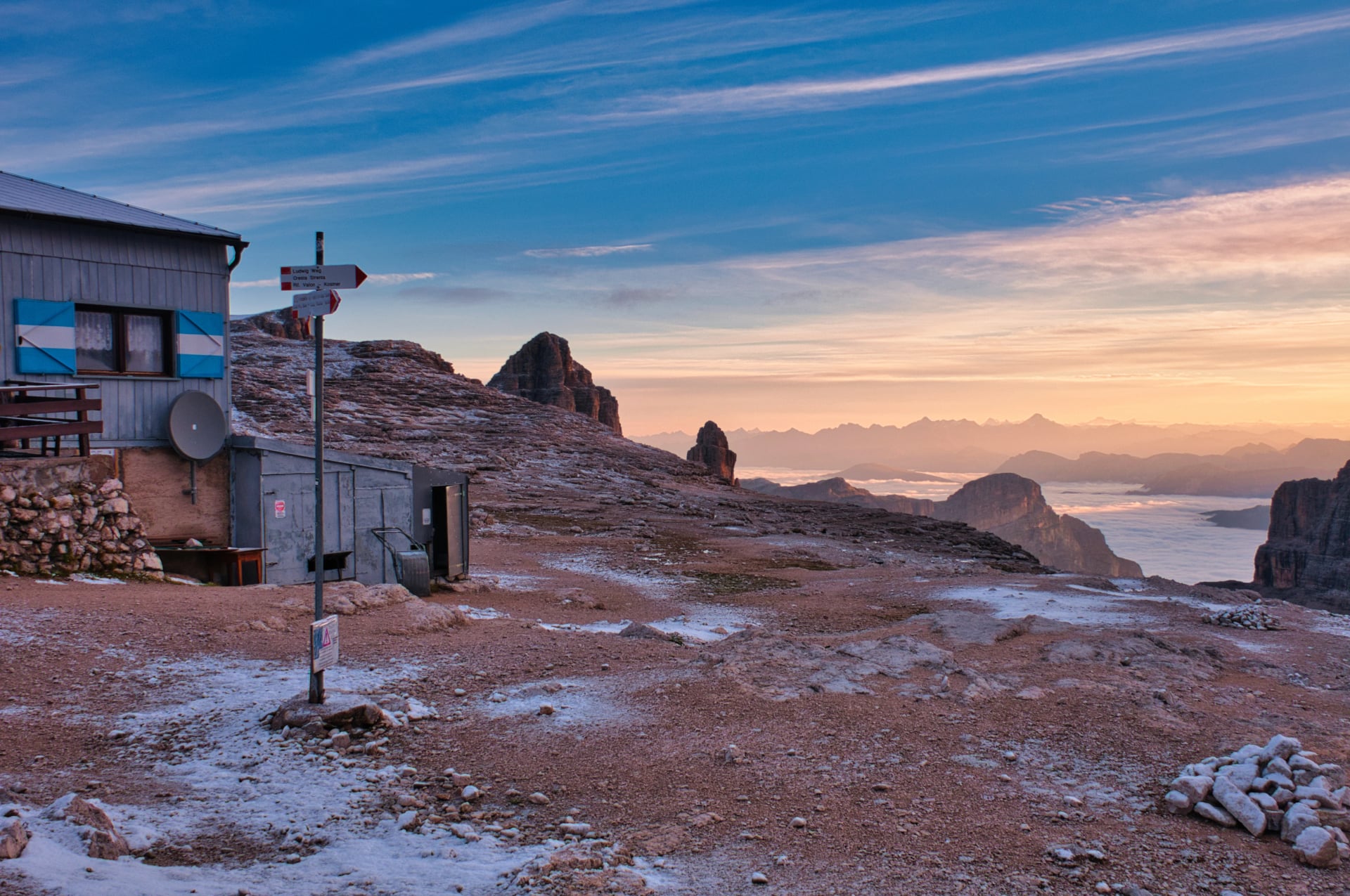 Sunset at Rifugio Boè, Alta Via 2, Dolomites, Italy