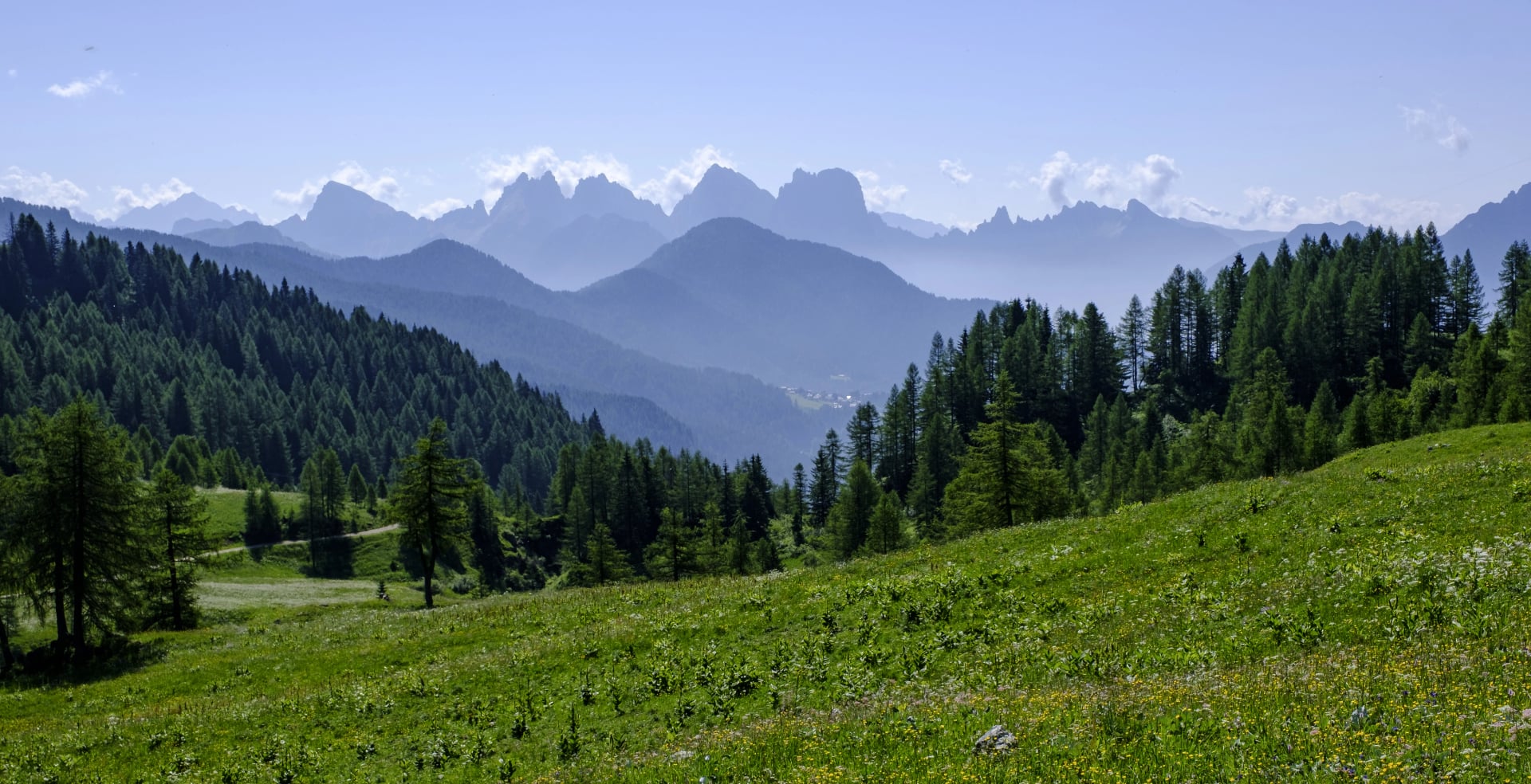 Landscape in Sky Civetta, Alta Via 1 in the Dolomites, Italy