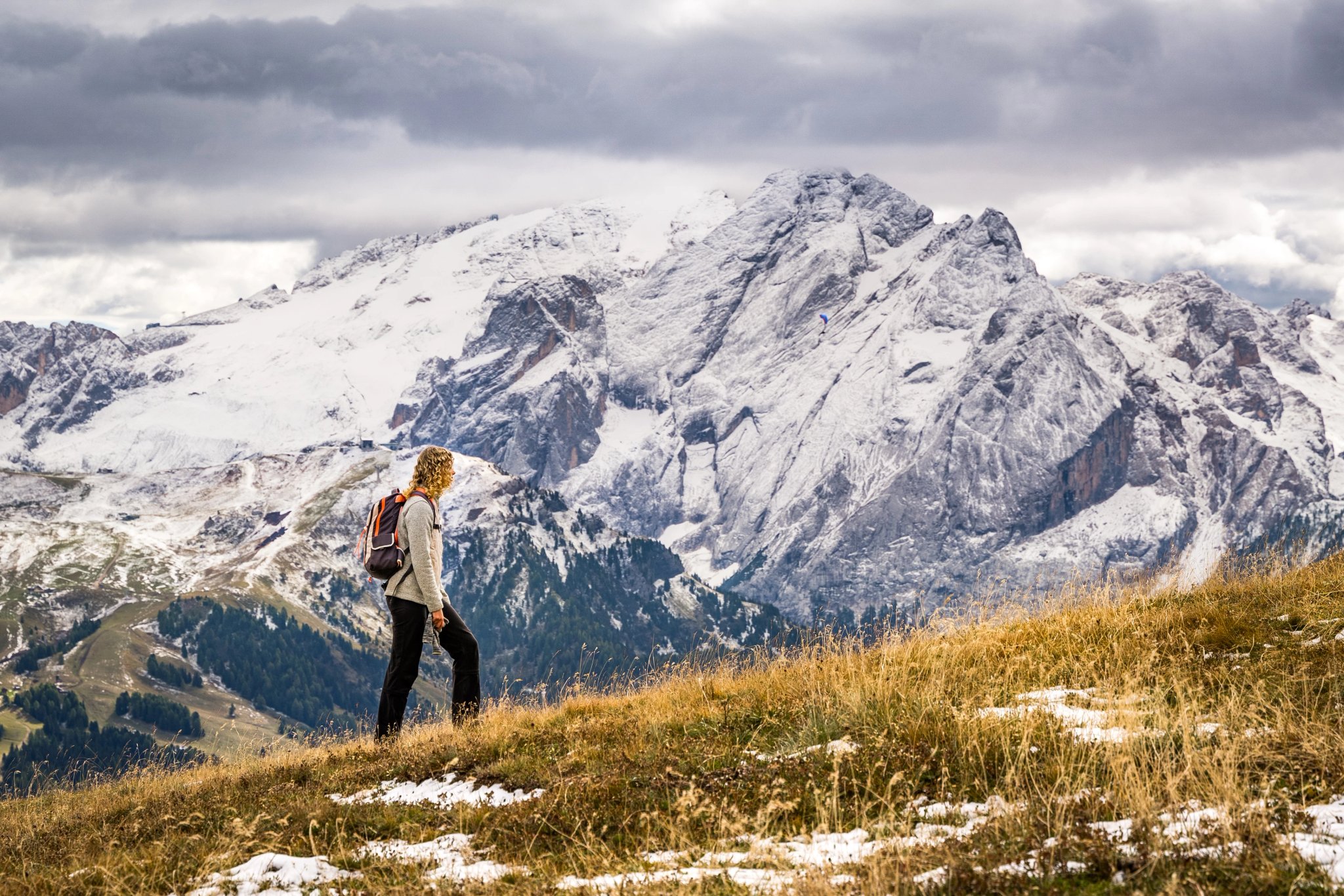 person on the top of mountain