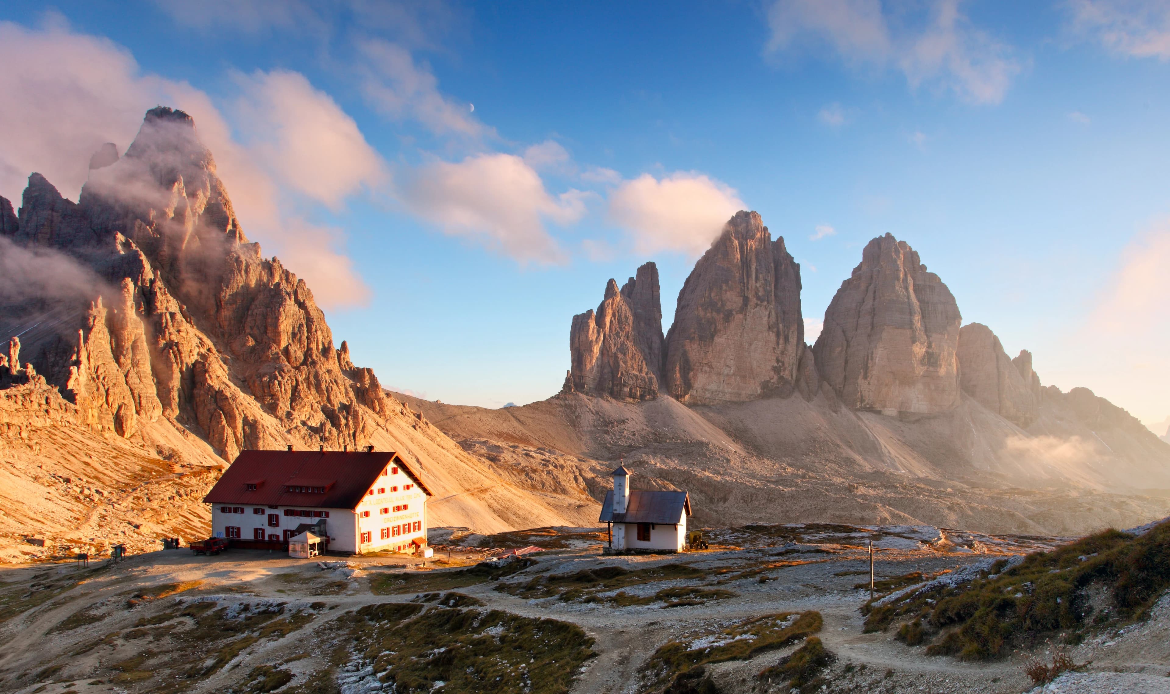 Dolomites mountain in Italy at sunset - Tre Cime di Lavaredo