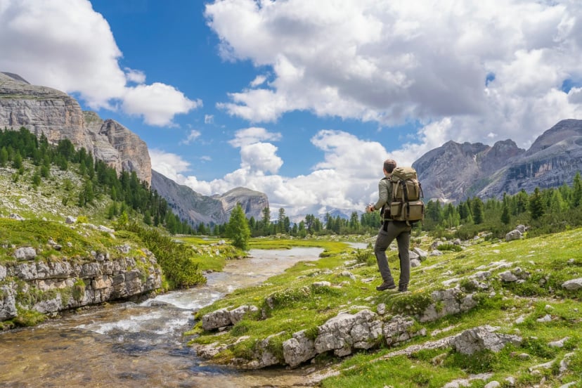 breathtaking mountain landscape in The Fanes-Sennes-Braies Nature Park of the Alta Badia Dolomites, South Tyrol, Italy