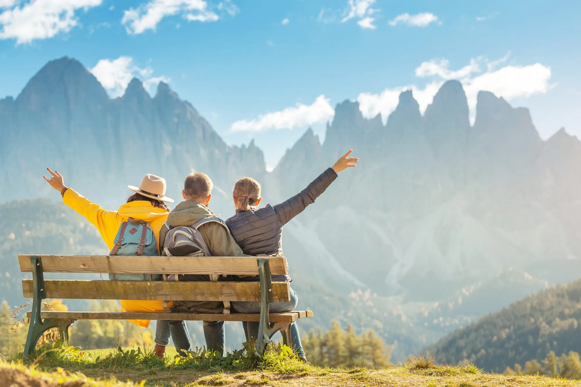 Gruppe von Freunden in den Dolomiten