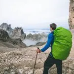 hiker at passo antermoia