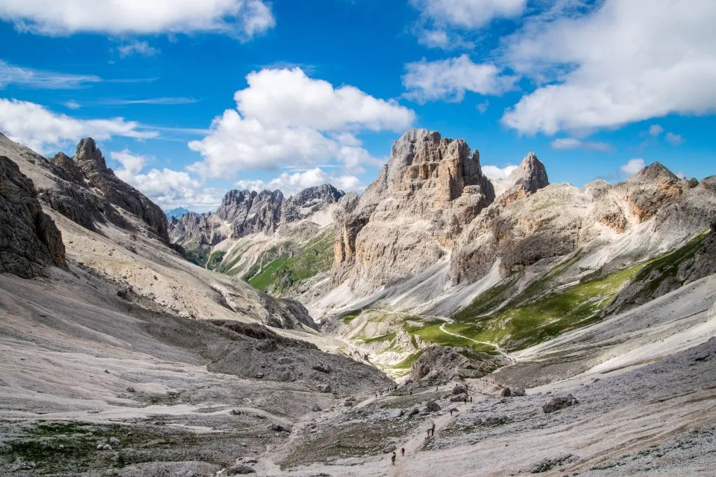 Hiking through the limestone Rosengarten